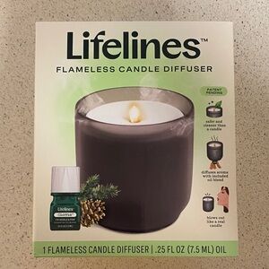 Lifelines Flameless Charcoal Black Candle Diffuser